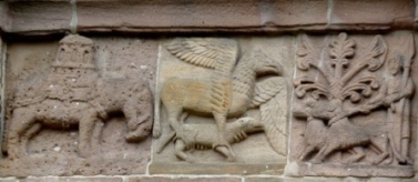 Frise église d'Andlau éléphant représenté à l'orientale