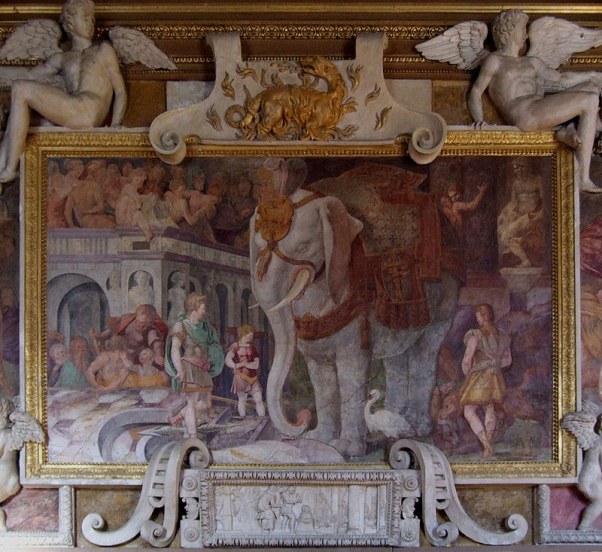 L'éléphant fleurdelisé de la Galerie François Ier au château de Fontainebleau