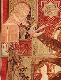 Tapisserie dite a l'éléphant ou l'asie tissée à Aubusson dans les ateliers de Sallandrouze à Aubusson sur des dessins attribués à Couder